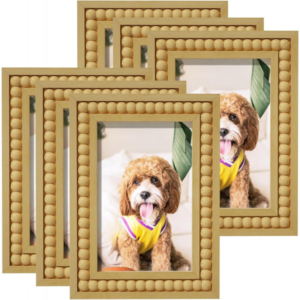 6-Piece Wood Bead Picture Frame Set