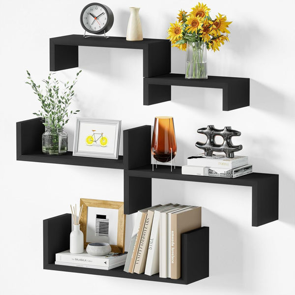 Set of 5 Modern Wall Mounted Shelves